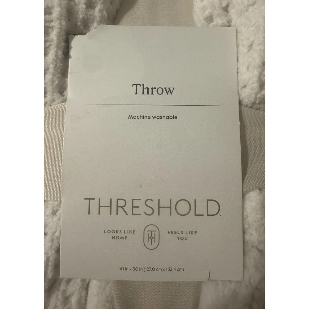 New Threshold Off White Throw Blanket 50